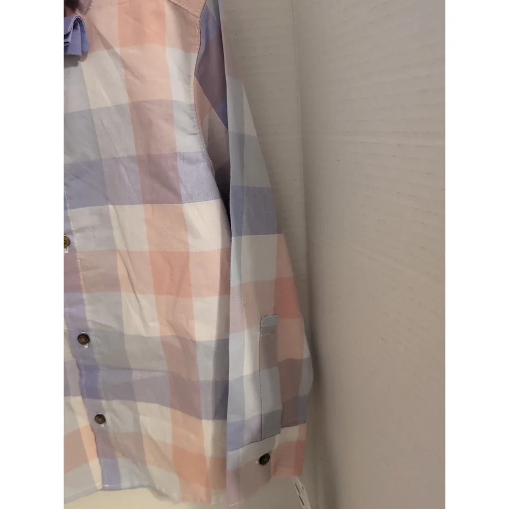 New Carter's Boys 5T Pastel Checkered Button Down Dress Shirt &‎ Bowtie